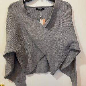 Gray V-Neck Sweater